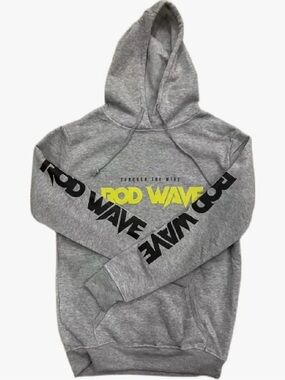 ROD WAVE Grey Logo Hoodie